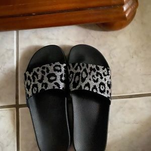 Balmain leopard slides new